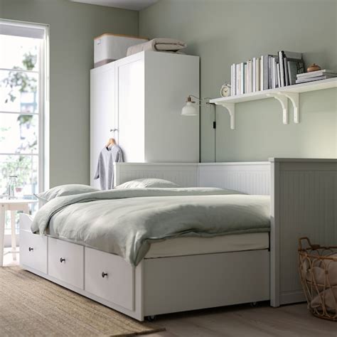 HEMNES Armazón de diván+3 cajones, blanco, Tamaño twin